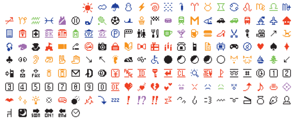 Shigetaka-Kurita-NTT-DOCOMO--Emoji-original-set-of-176--1998–99-1024x420