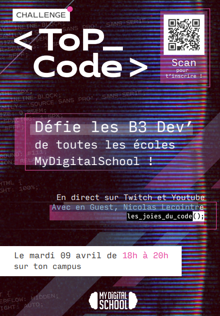 MyDigitalSchool-Melun-Développeur-web-Challenge-Top-Code-2024-scan-ouvert-à-tous-inscription